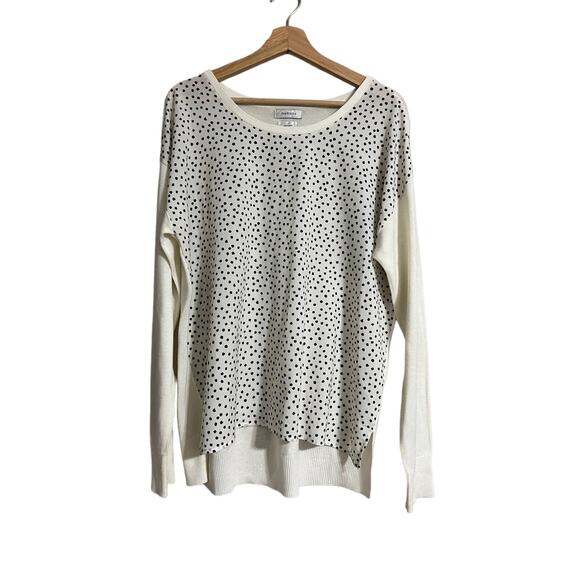 Van Heusen Ivory top with black dots Large - Picture 1 of 8